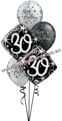 (image for) 30th Elegant Sparkles + Swirls Bouquet - Click Image to Close