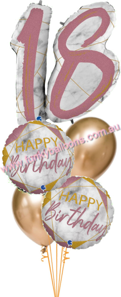 (image for) 18th Deluxe Marble Rose Gold Birthday Bouquet
