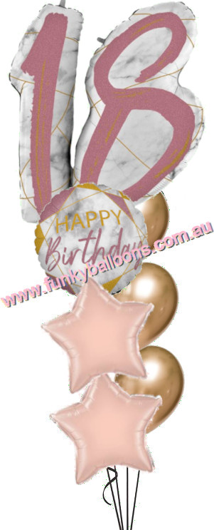 (image for) 18th Jumbo Marble Rose Gold Birthday Bouquet