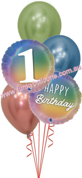 (image for) Pastel Rainbow 1st Birthday Bouquet - Click Image to Close
