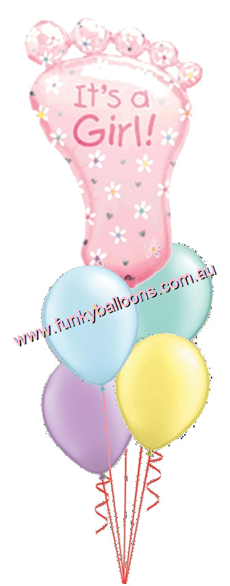 (image for) It's A Girl Cute Foot Baby Bouquet - Click Image to Close