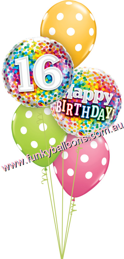 (image for) 16th Rainbow Confetti + Polka Dots Bouquet - Click Image to Close
