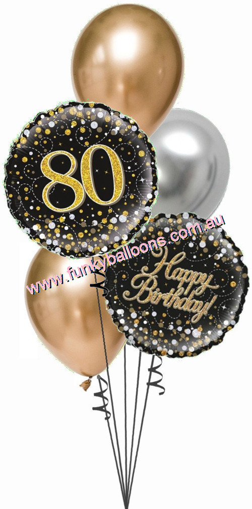 (image for) 80th Fizz Black + Gold Bouquet