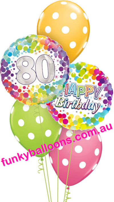 (image for) 80th Colourful Confetti + Polka Dots Bouquet