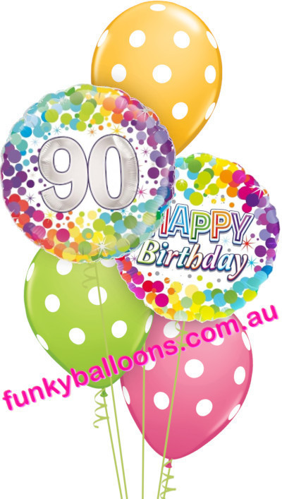 (image for) 90th Colourful Confetti + Polka Dots Bouquet