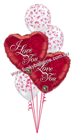(image for) I Love You Rose Heart Bouquet - Click Image to Close
