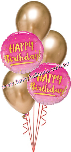 (image for) Pink + Gold Speckles Birthday Bouquet