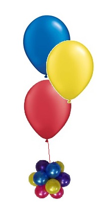 (image for) 3 Balloon Table Bunch w/ Topiary Weight (Float Time 3+ Days)